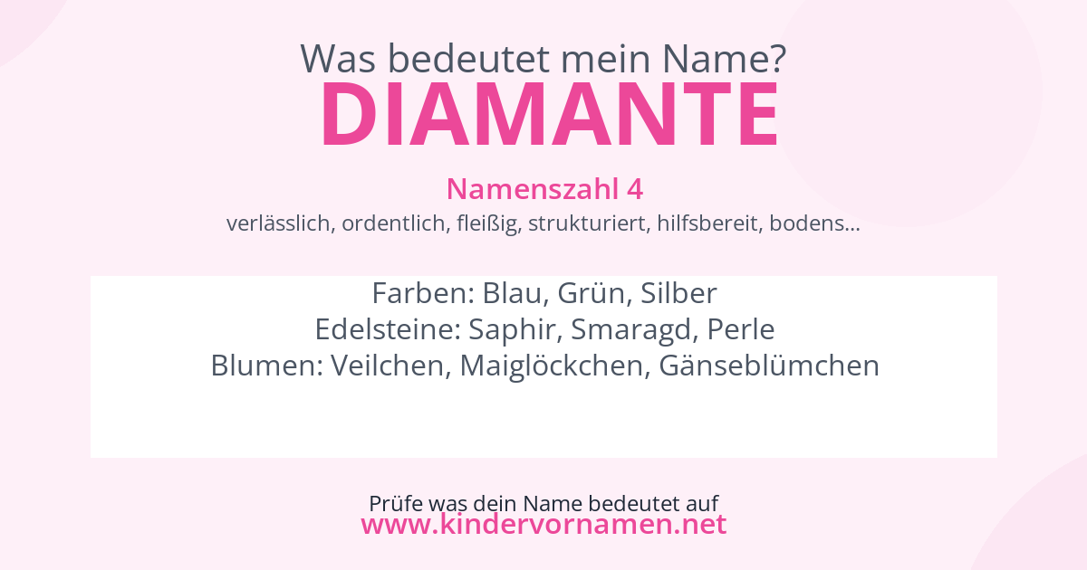 Was bedeutet der Name Diamante?