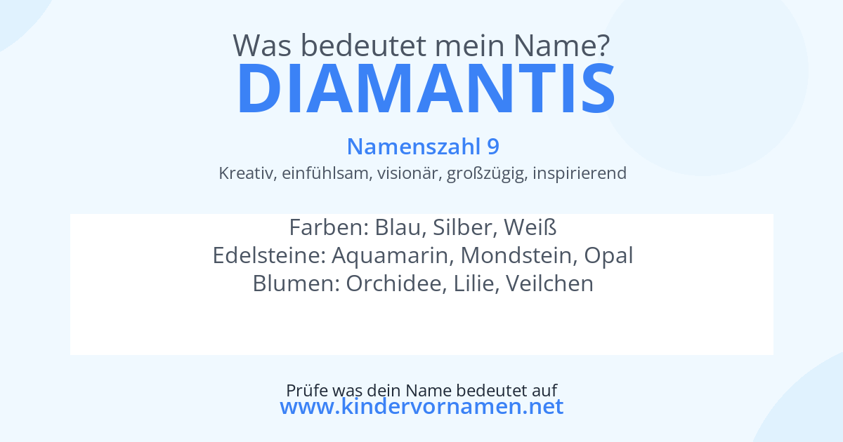 Was bedeutet der Name Diamantis?