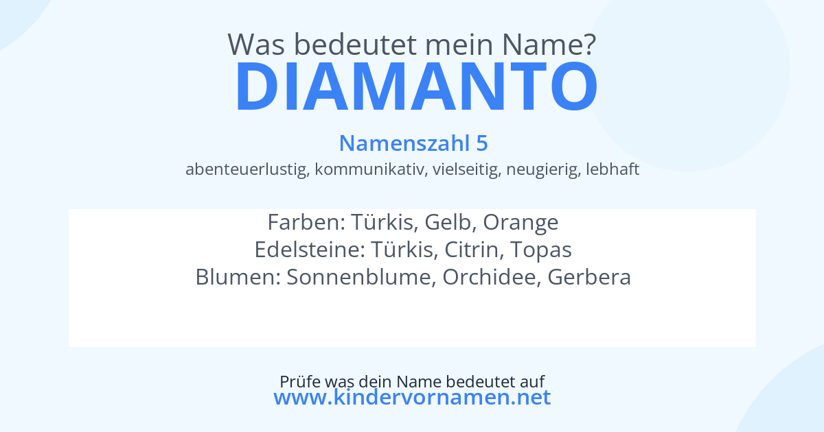 Was bedeutet der Name Diamanto?