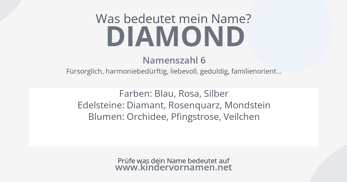 Was bedeutet der Name Diamond?