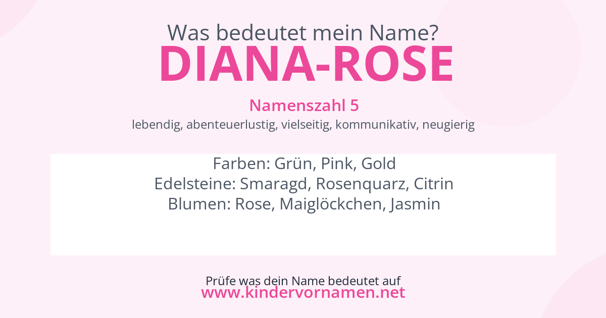 Was bedeutet der Name Diana-Rose?