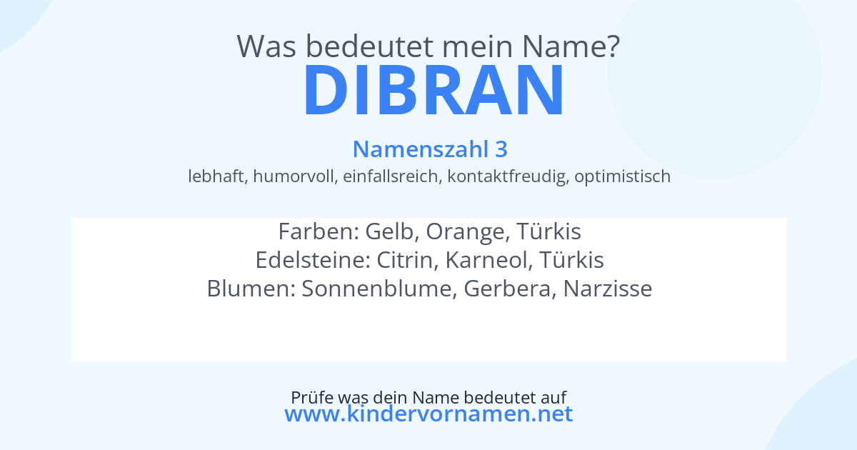 Was bedeutet der Name Dibran?