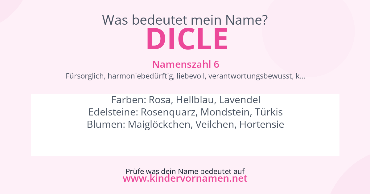 Was bedeutet der Name Dicle?
