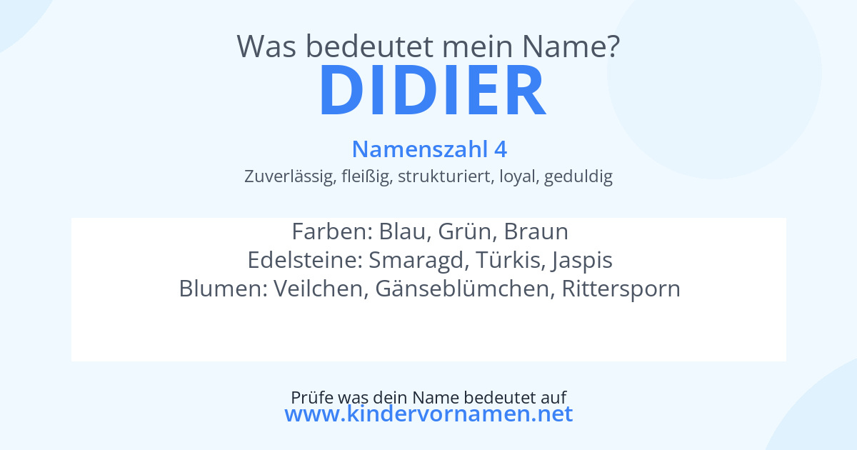 Was bedeutet der Name Didier?