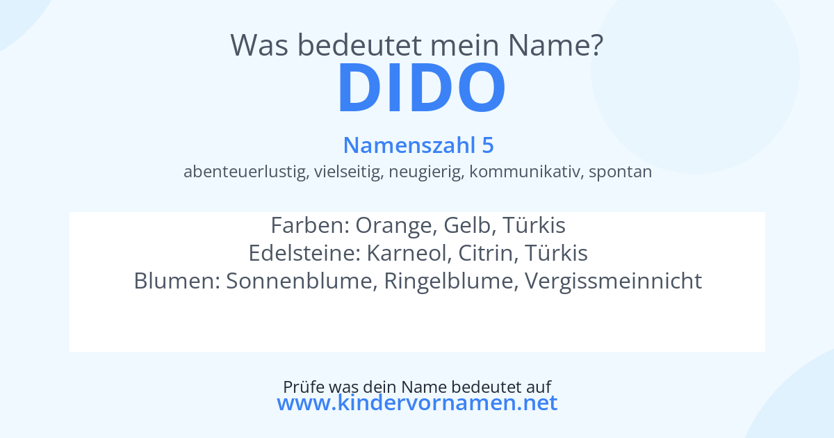 Was bedeutet der Name Dido?