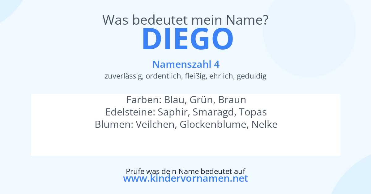 Was bedeutet der Name Diego?