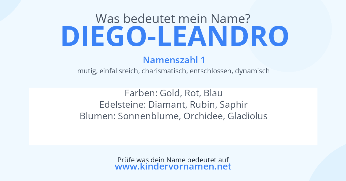 Was bedeutet der Name Diego-Leandro?
