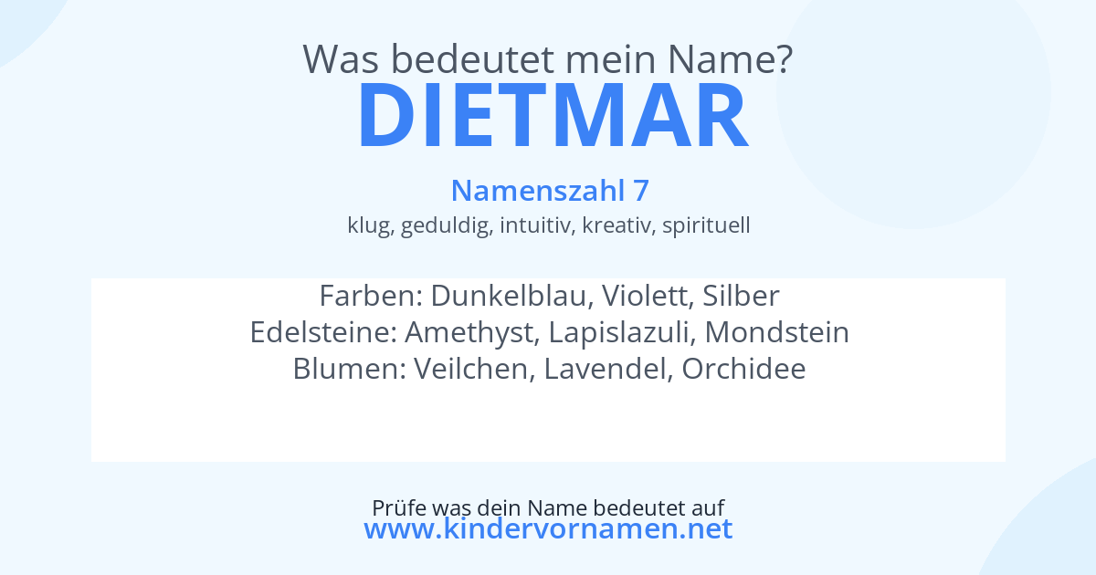Was bedeutet der Name Dietmar?