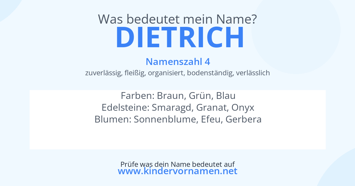 Was bedeutet der Name Dietrich?