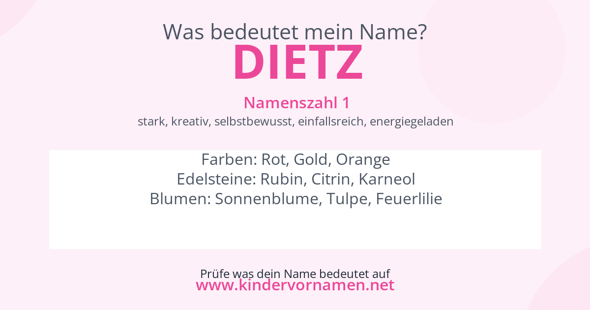 Was bedeutet der Name Dietz?