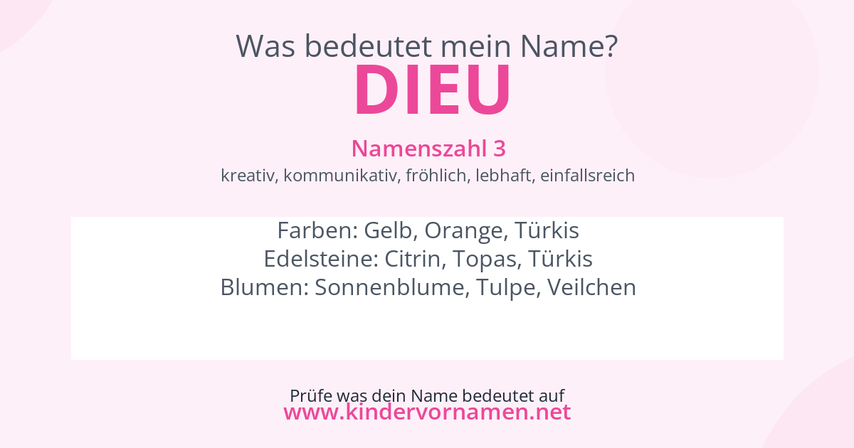 Was bedeutet der Name Dieu?