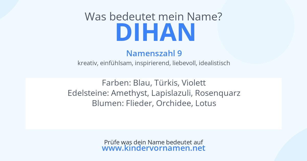 Was bedeutet der Name Dihan?