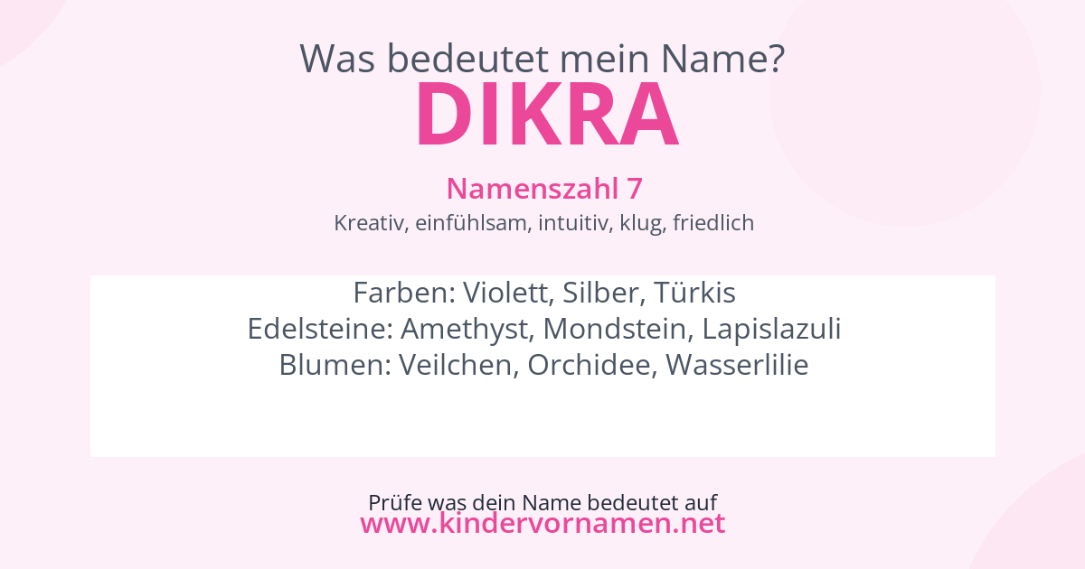 Was bedeutet der Name Dikra?