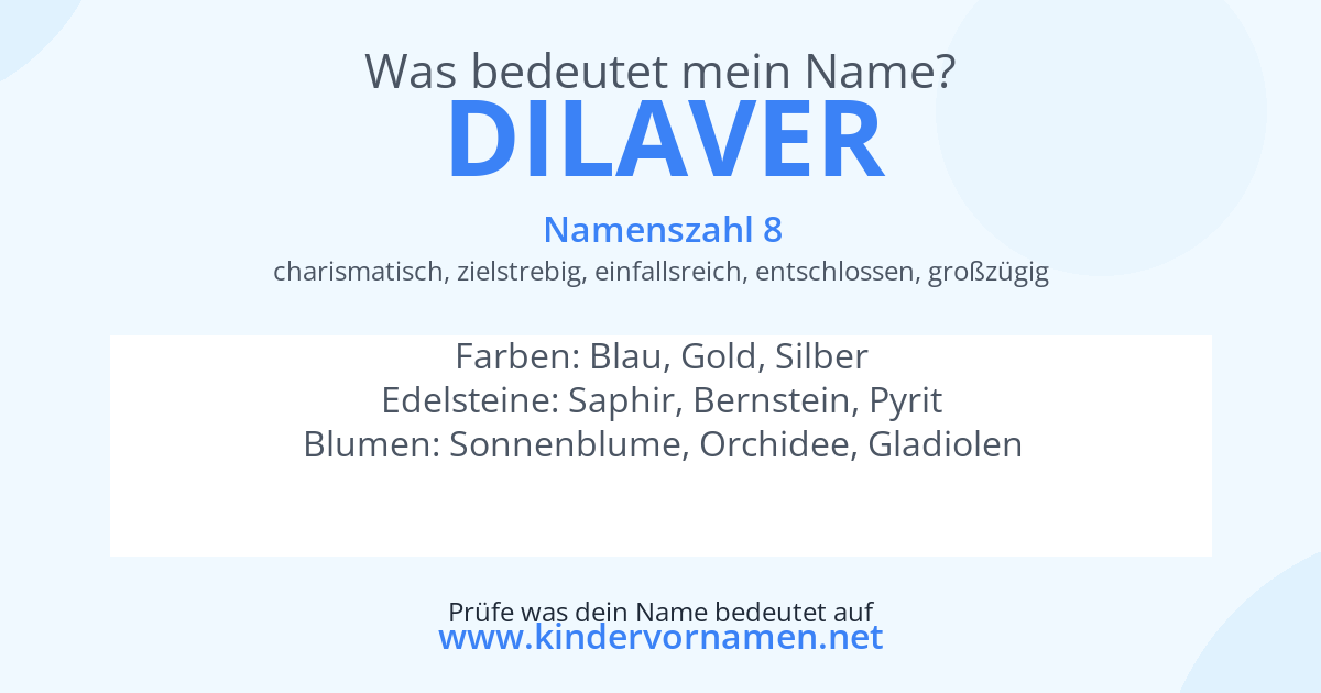 Was bedeutet der Name Dilaver?