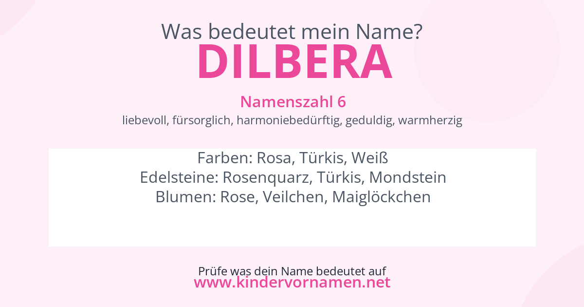 Was bedeutet der Name Dilbera?