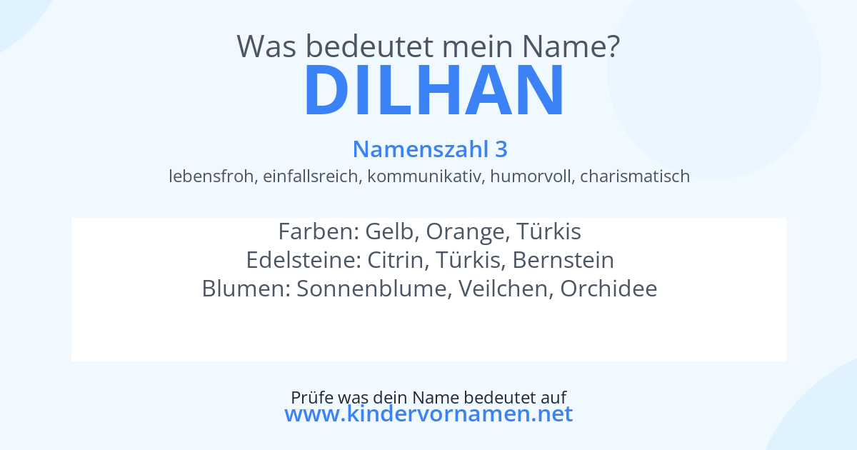 Was bedeutet der Name Dilhan?