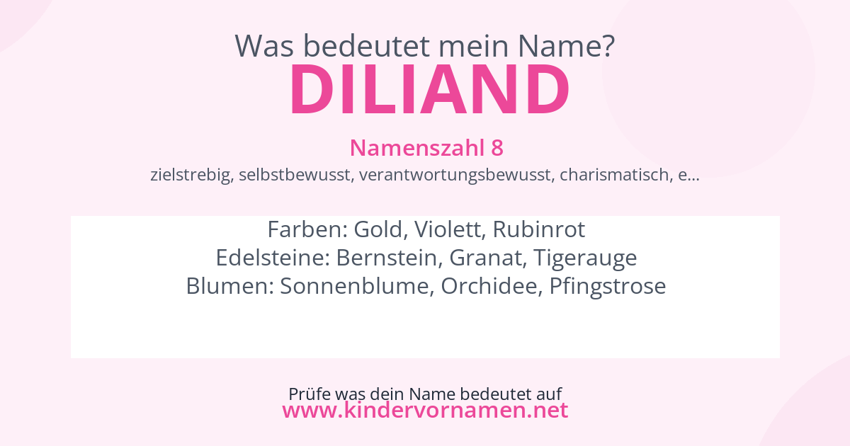Was bedeutet der Name Diliand?