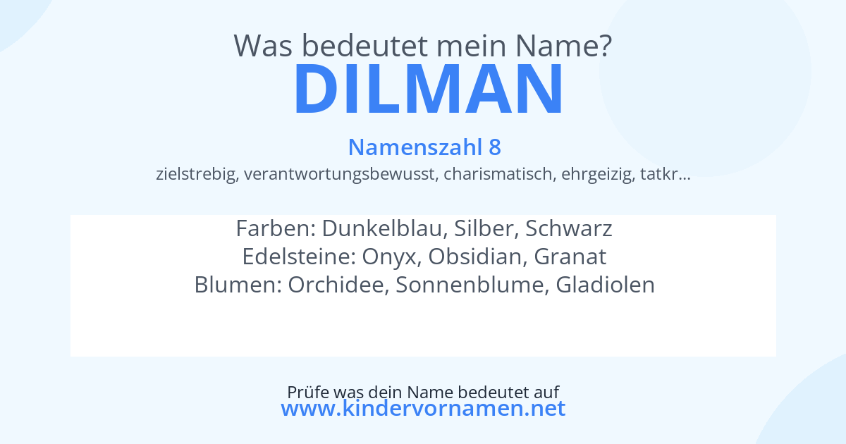 Was bedeutet der Name Dilman?