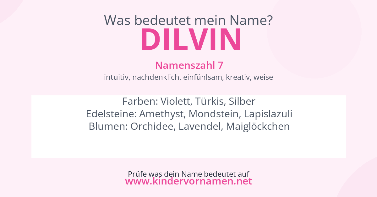 Was bedeutet der Name Dilvin?