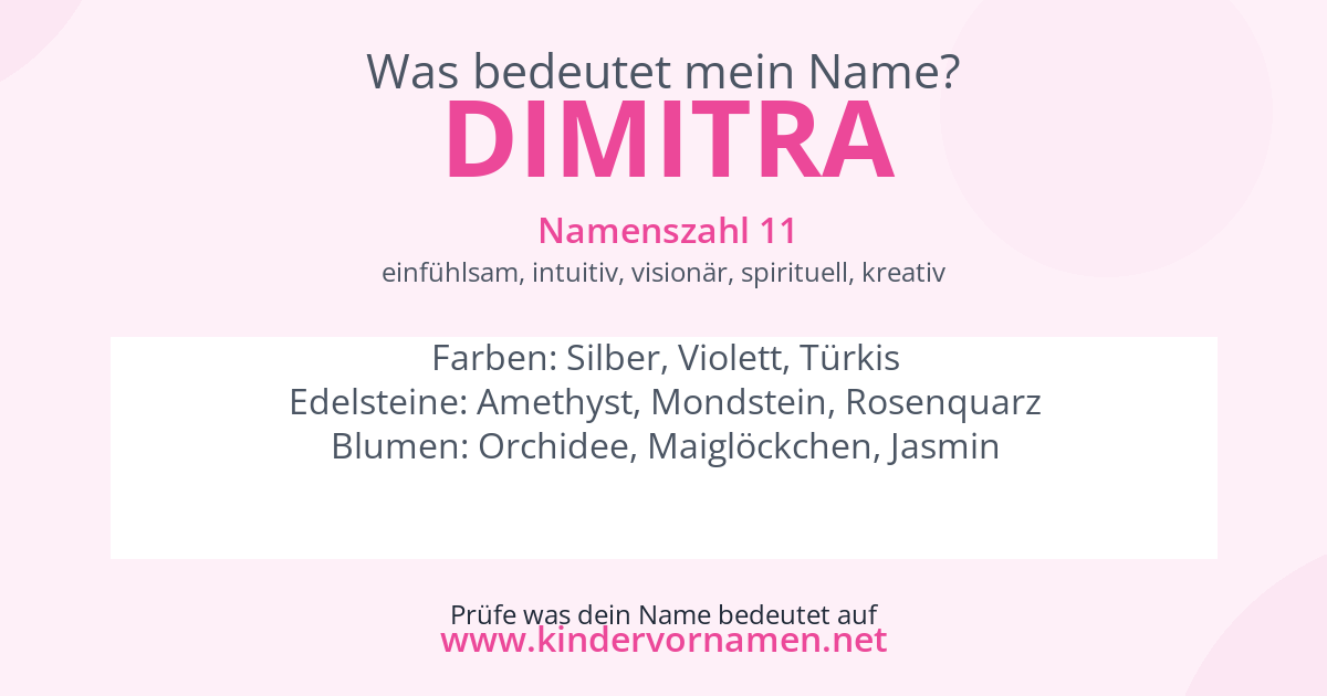 Was bedeutet der Name Dimitra?