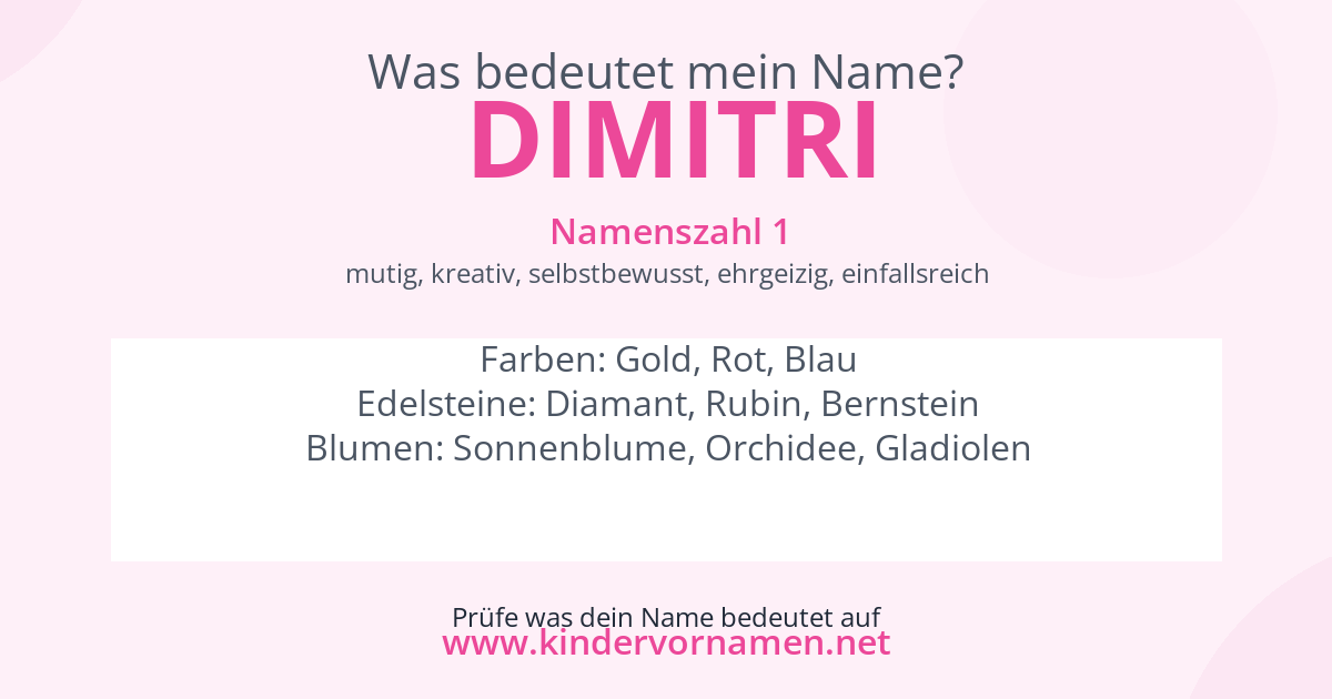 Was bedeutet der Name Dimitri?