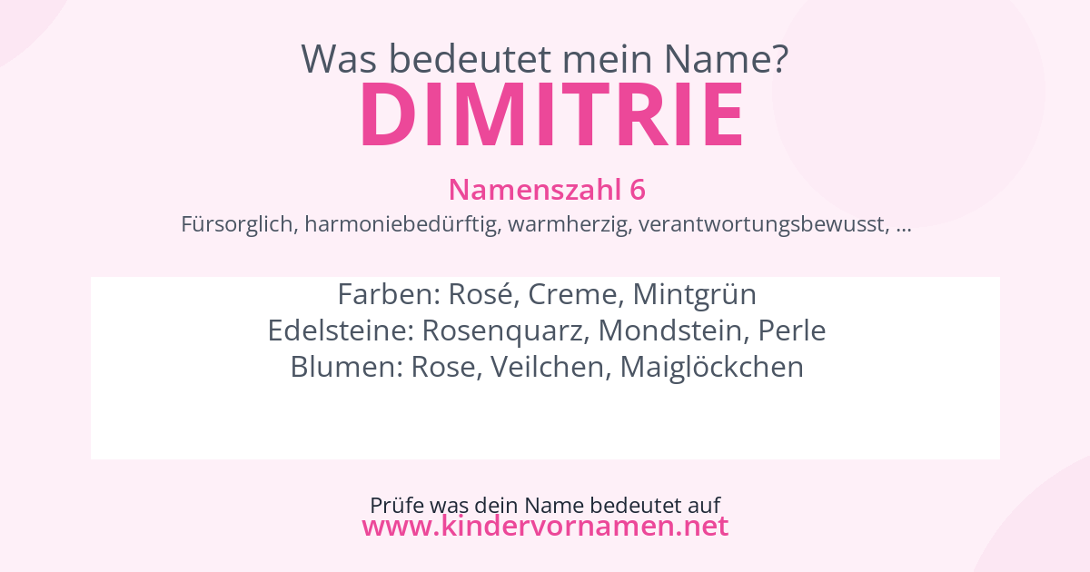 Was bedeutet der Name Dimitrie?
