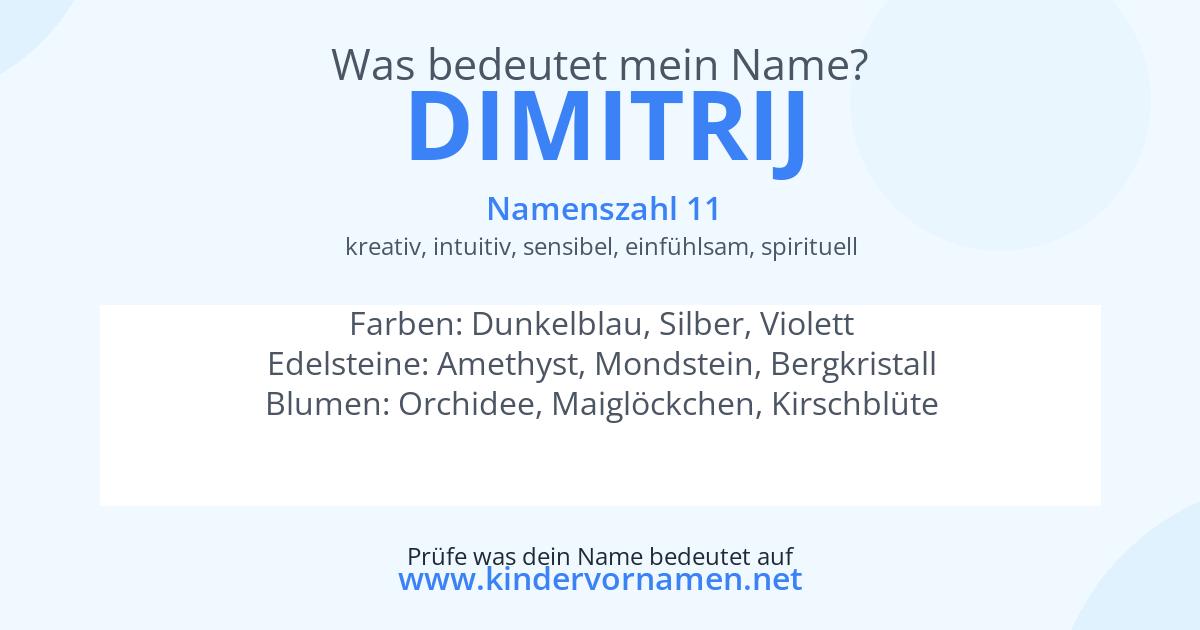 Was bedeutet der Name Dimitrij?