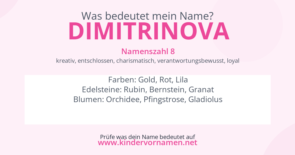Was bedeutet der Name Dimitrinova?
