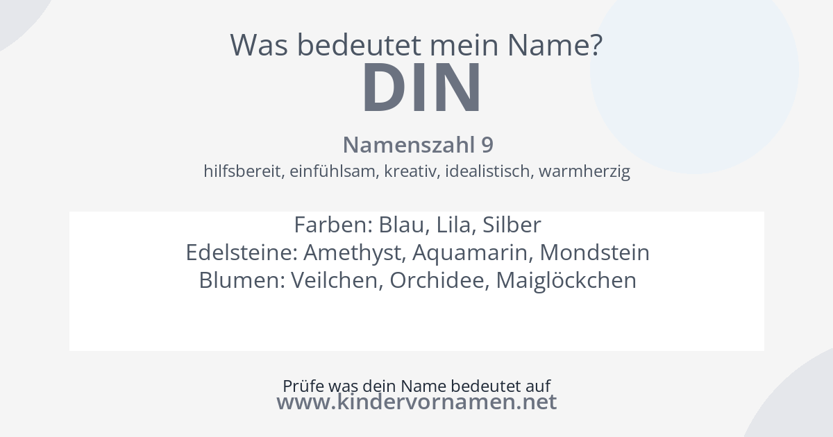 Was bedeutet der Name Din?