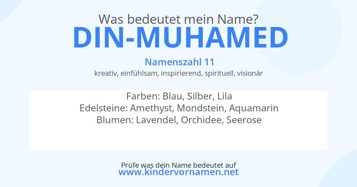 Was bedeutet der Name Din-Muhamed?