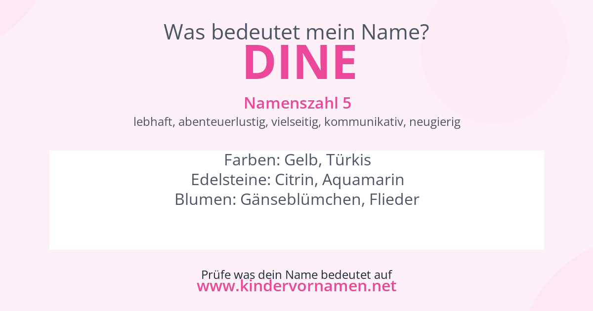 Was bedeutet der Name Dine?