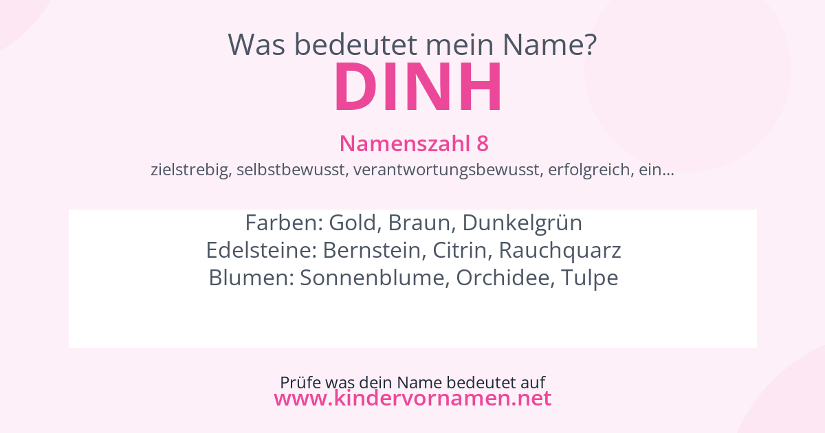 Was bedeutet der Name Dinh?