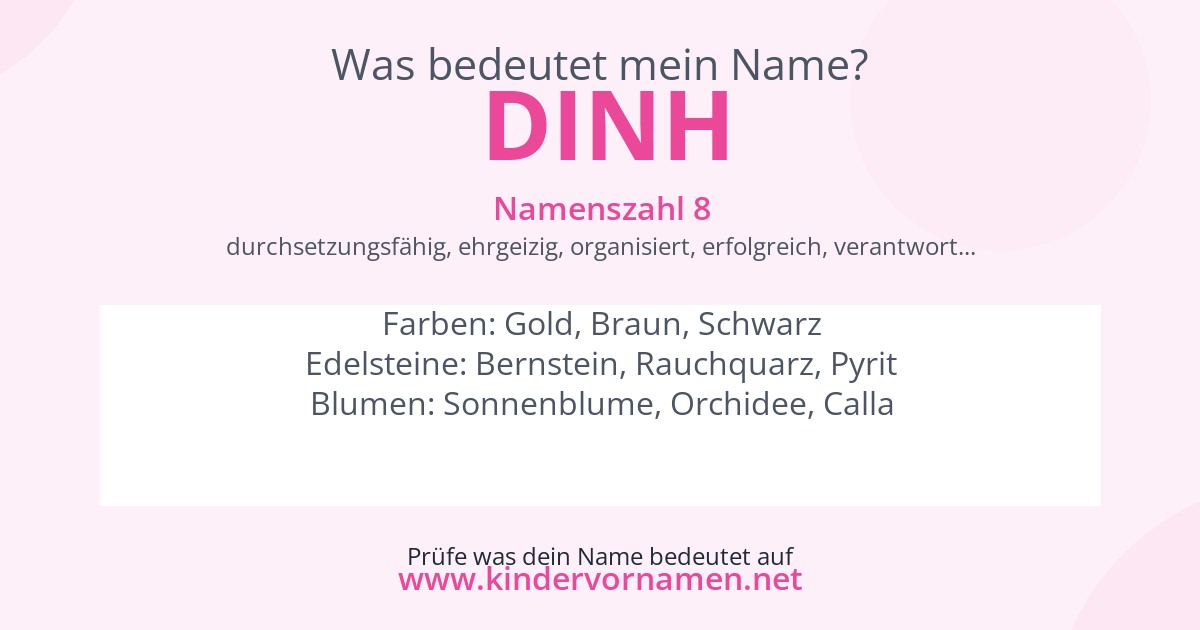 Was bedeutet der Name Dinh?