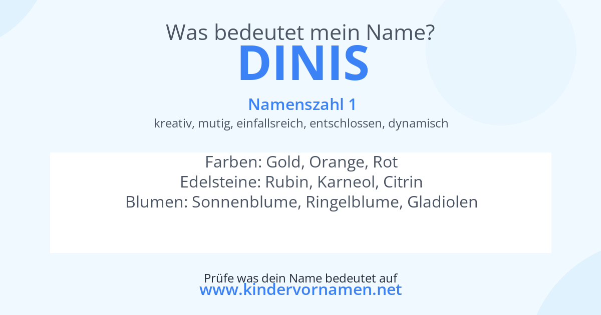 Was bedeutet der Name Dinis?