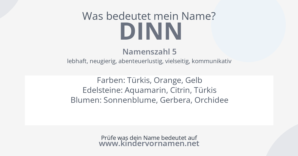 Was bedeutet der Name Dinn?