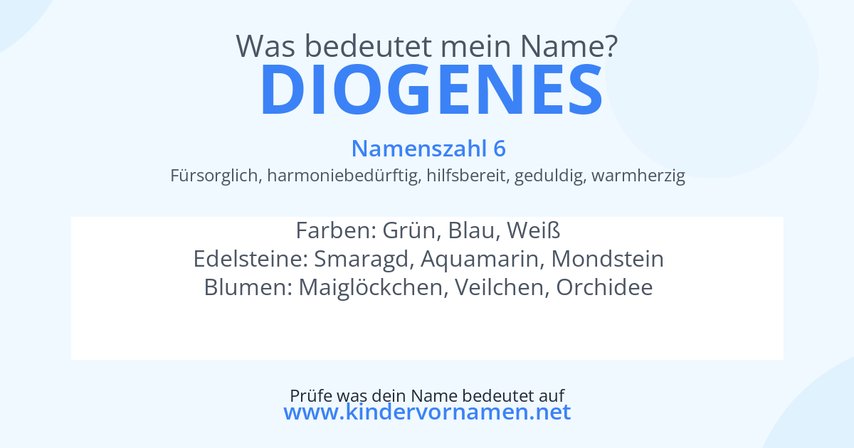 Was bedeutet der Name Diogenes?
