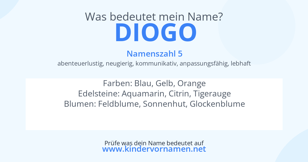Was bedeutet der Name Diogo?