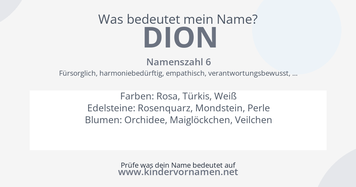 Was bedeutet der Name Dion?