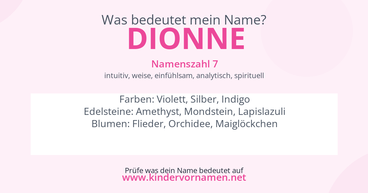 Was bedeutet der Name Dionne?