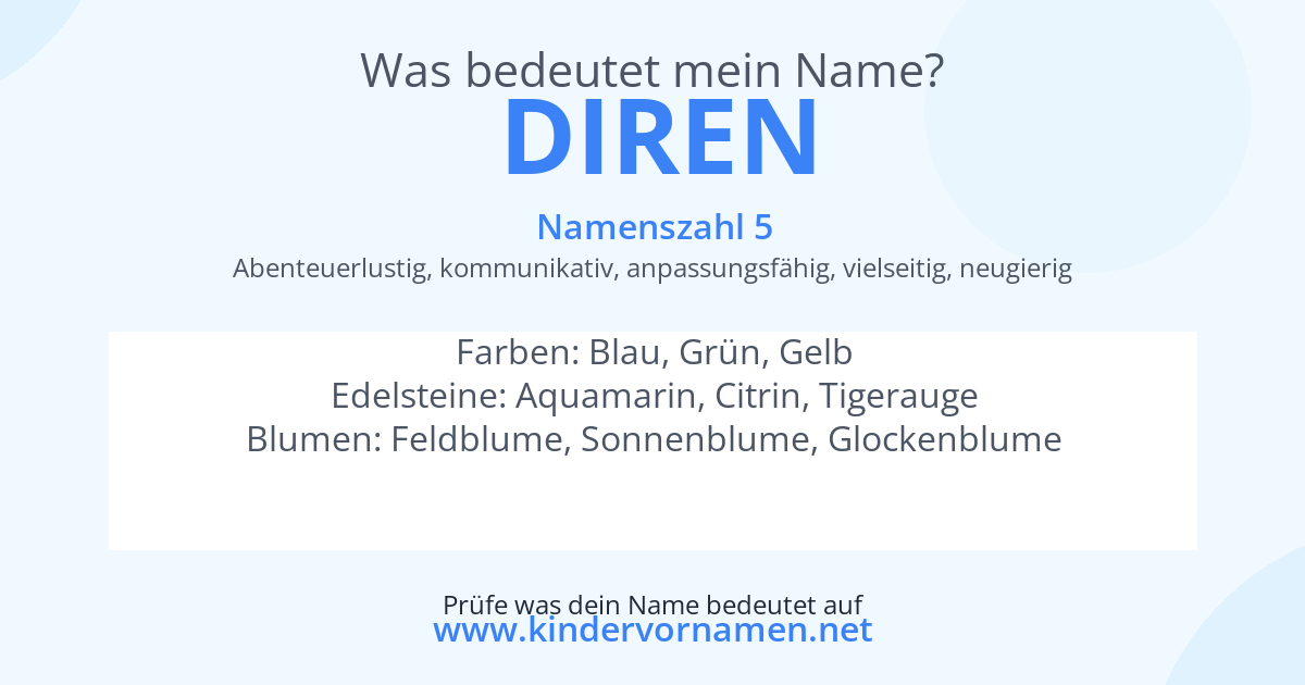 Was bedeutet der Name Diren?