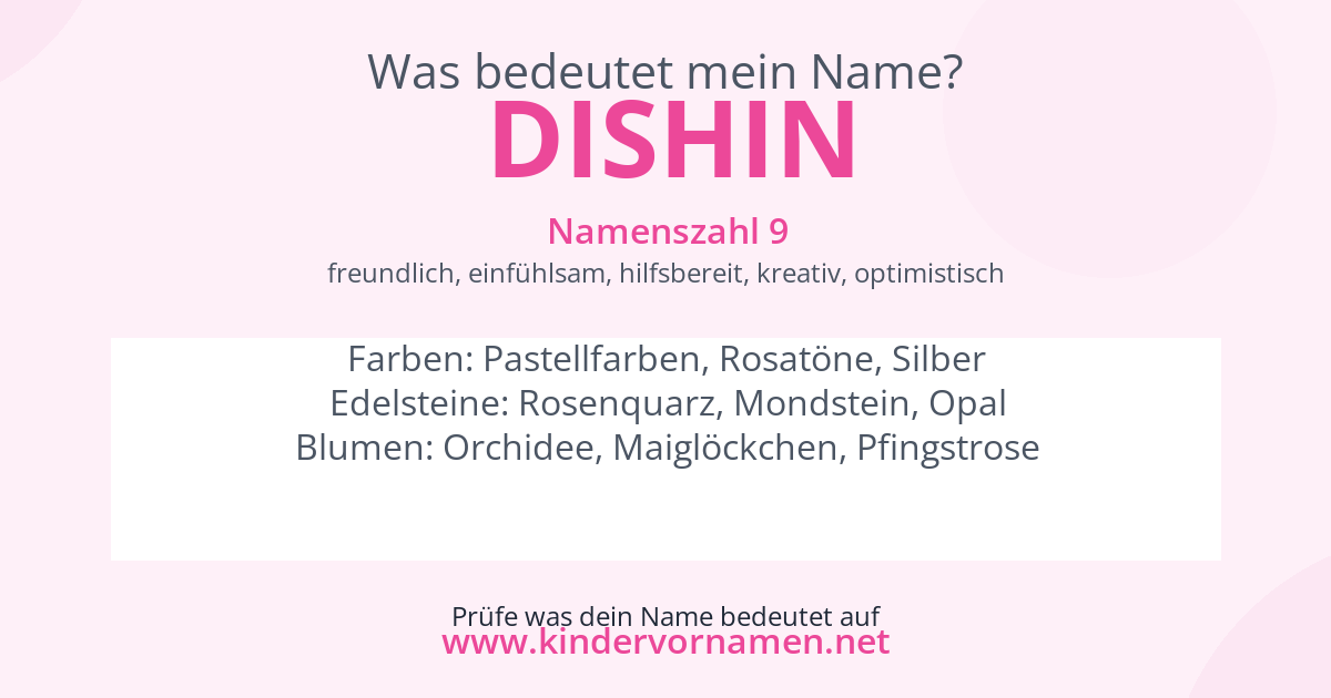 Was bedeutet der Name Dishin?