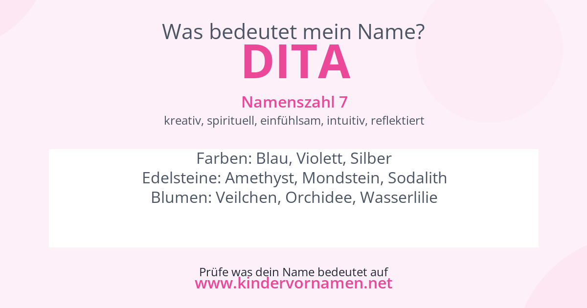 Was bedeutet der Name Dita?