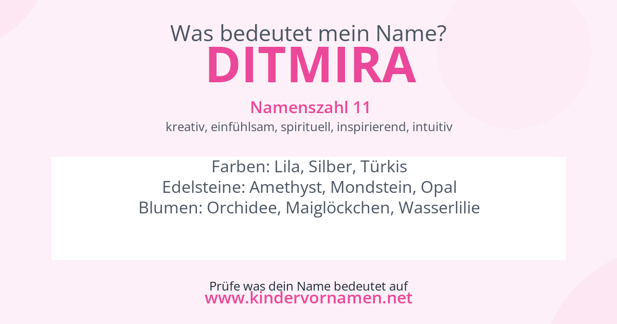 Was bedeutet der Name Ditmira?
