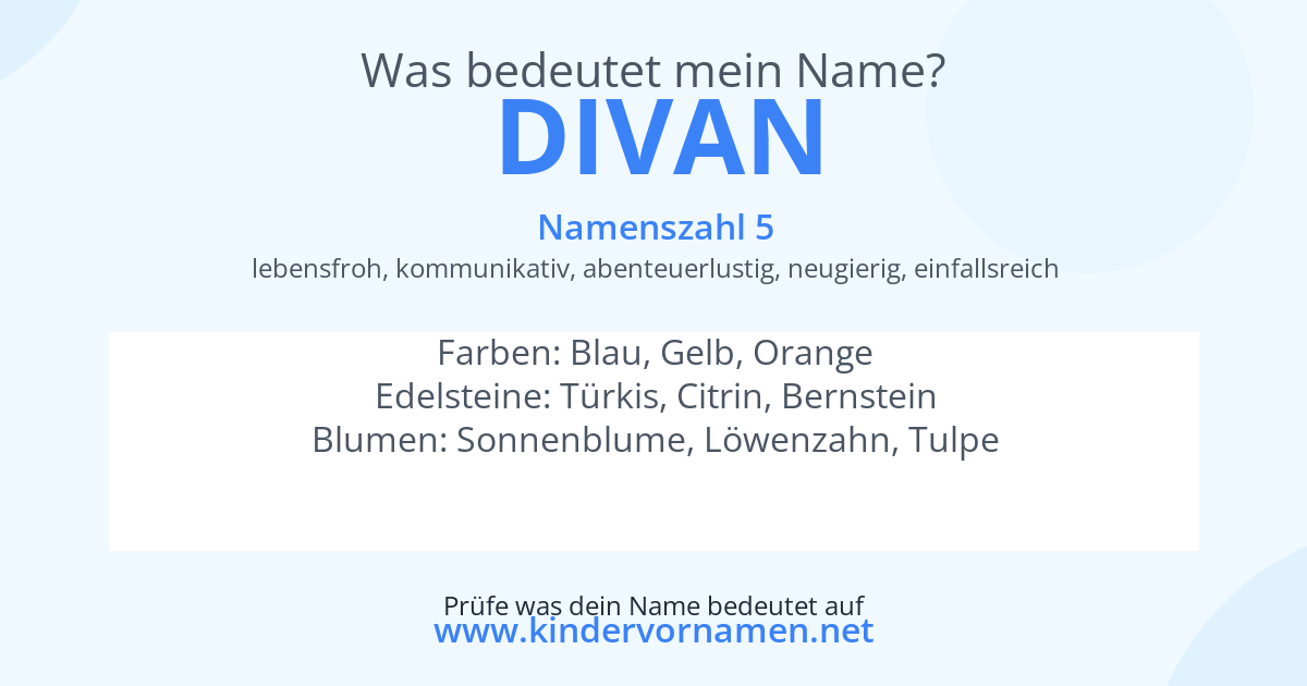 Was bedeutet der Name Divan?