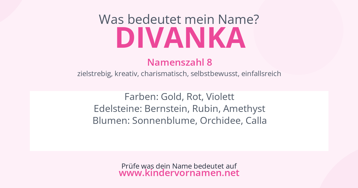 Was bedeutet der Name Divanka?
