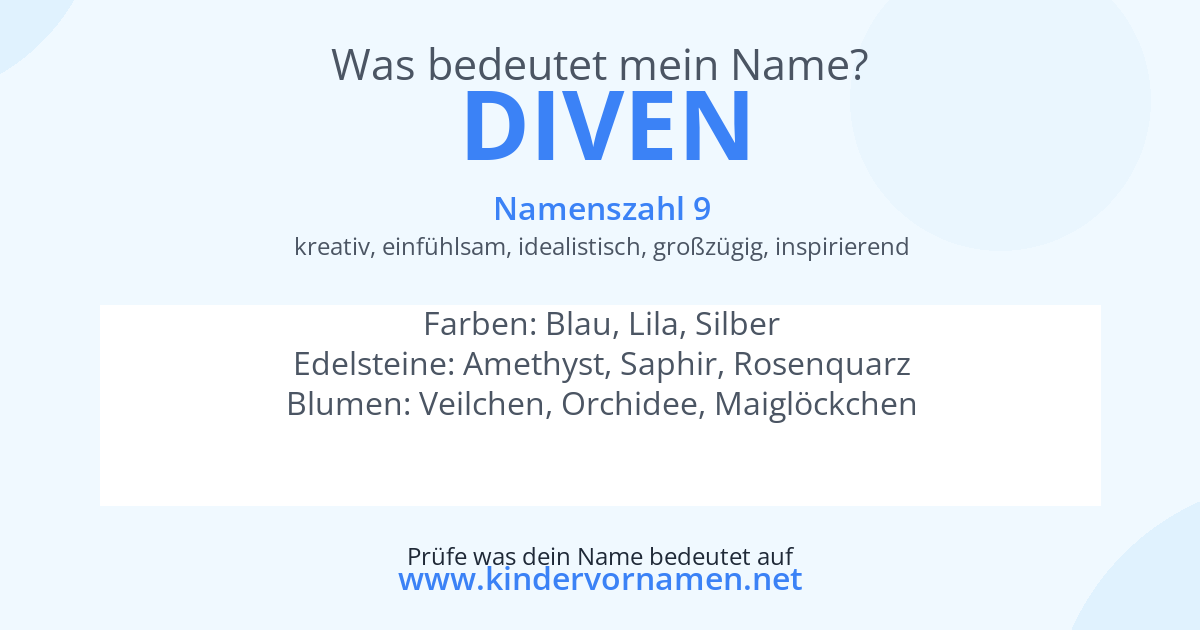 Was bedeutet der Name Diven?