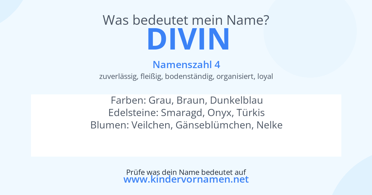 Was bedeutet der Name Divin?