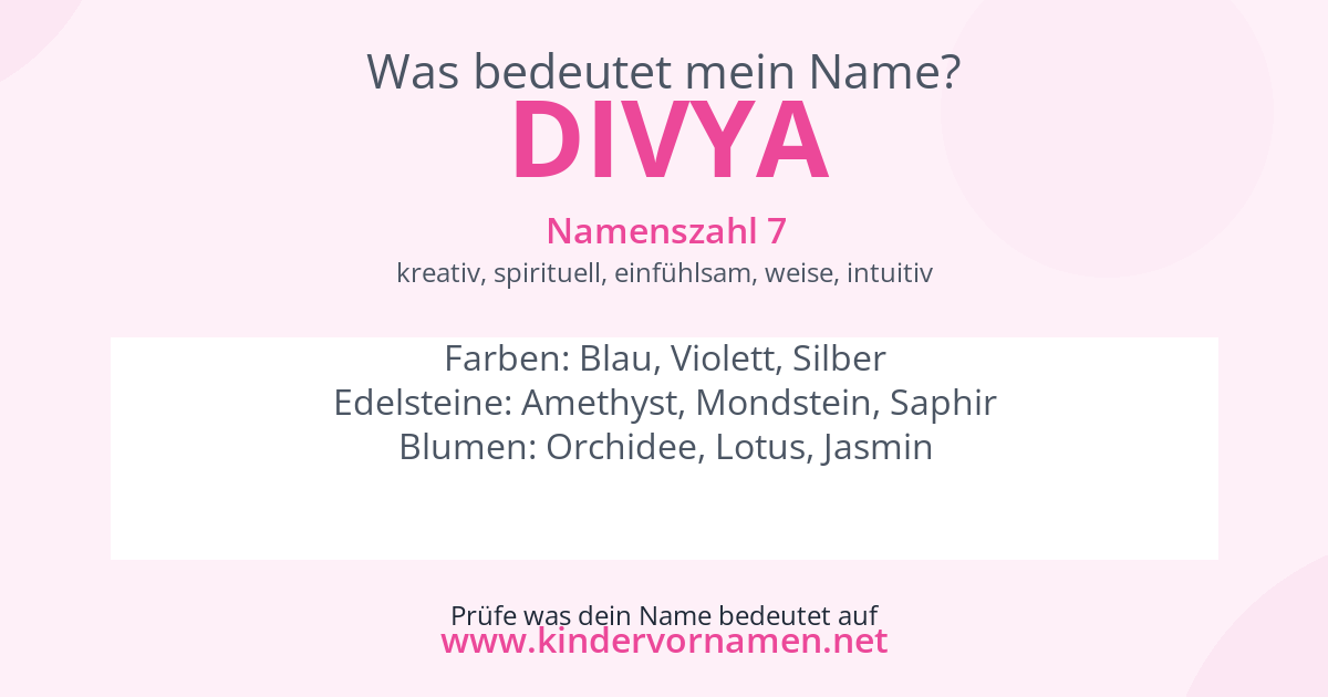 Was bedeutet der Name Divya?