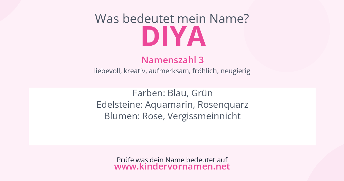 Was bedeutet der Name Diya?