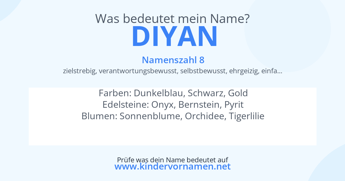 Was bedeutet der Name Diyan?